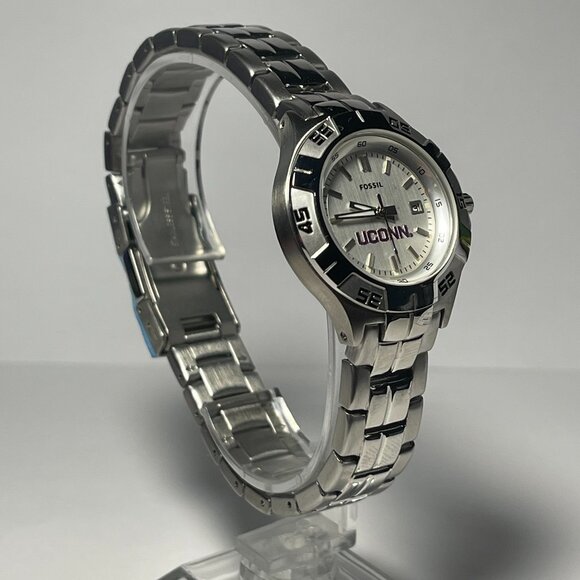 UConn Huskies NCAA Stainless-Steel Women's Watch by Fossil NEW - Picture 4 of 6